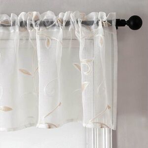 Elegant White Sheer Curtain Valance
